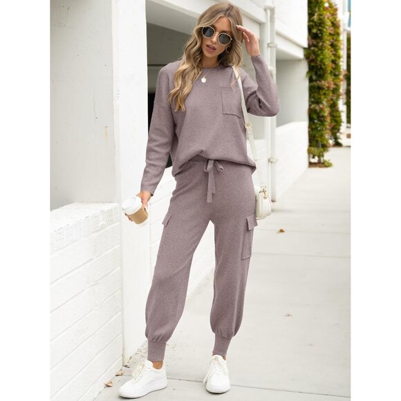 Women's Knit Sweater Set Small Casual Lounge Jogger Pants Fall - Picture 2 of 8